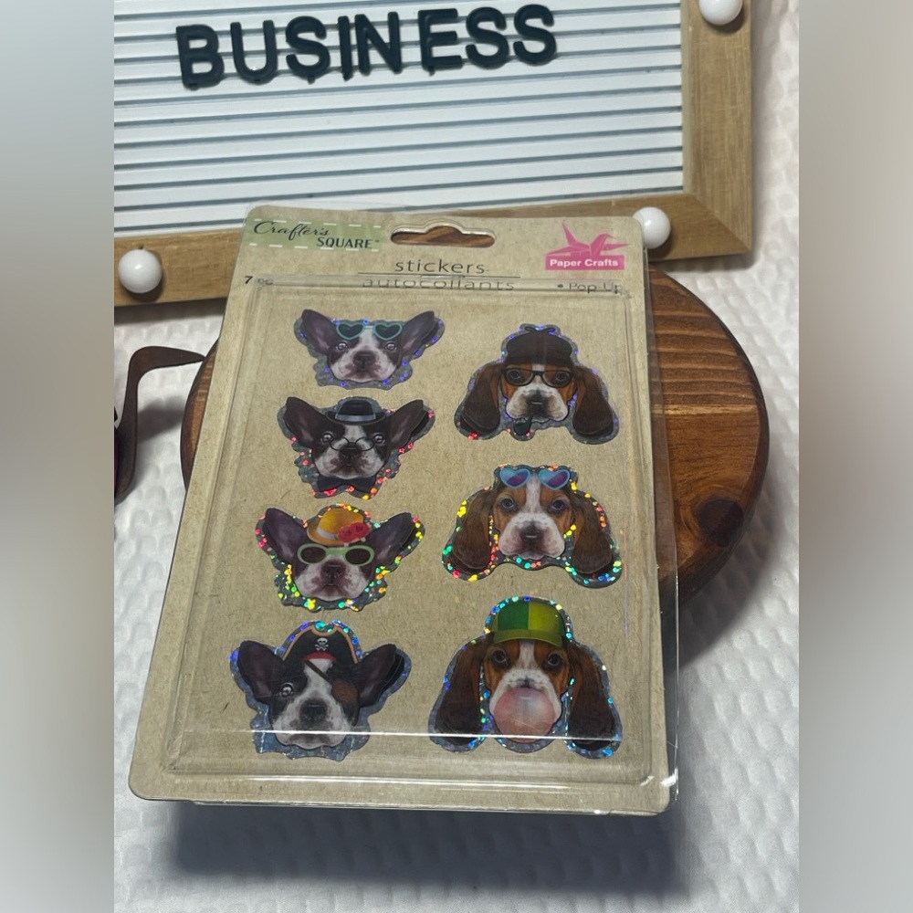 Crafter Square Seven Dog Pop-Up Stickers, Children Scrapbooking Journaling NEW
